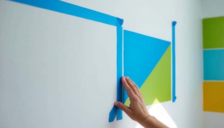 Aparência Das Paredes Com Dicas De Pintura Utilizando Fita Adesiva