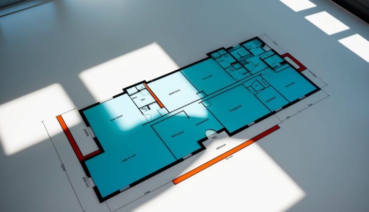 Como identificar áreas úteis e áreas construídas na planta baixa?