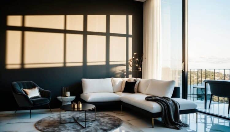 Decoração de Sala de Estar em Preto e Branco: Sofisticação em Contraste