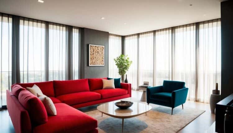 Sala com Sofá Vermelho: Como Combinar Estilo e Personalidade!