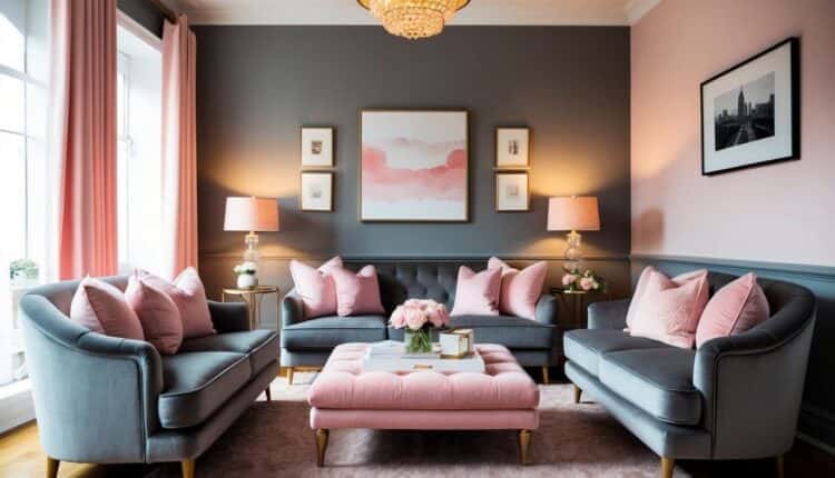 Sala em Rosa e Cinza: Como Decorar com Suavidade e Estilo!