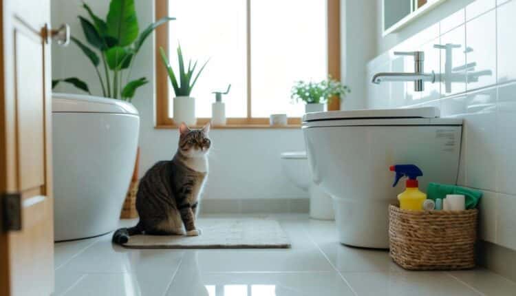 Como organizar o banheiro do gato?