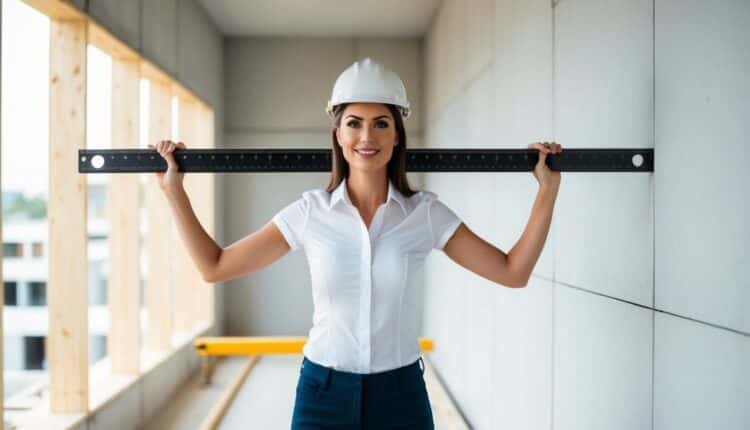 Qual a importância da régua na medição durante obras?