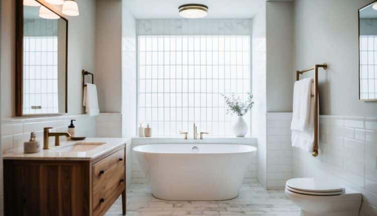 Como decorar um banheiro branco com madeira?