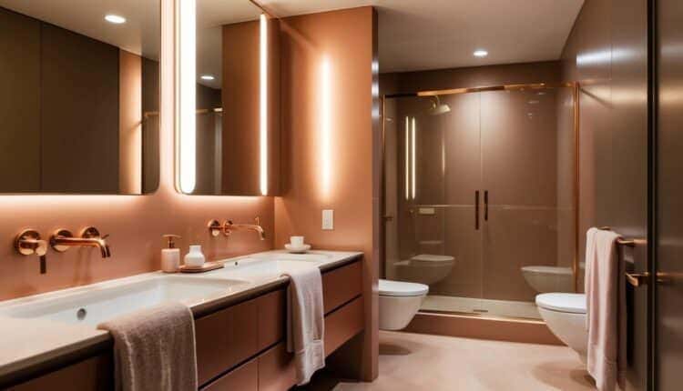 Como decorar um banheiro rose gold?