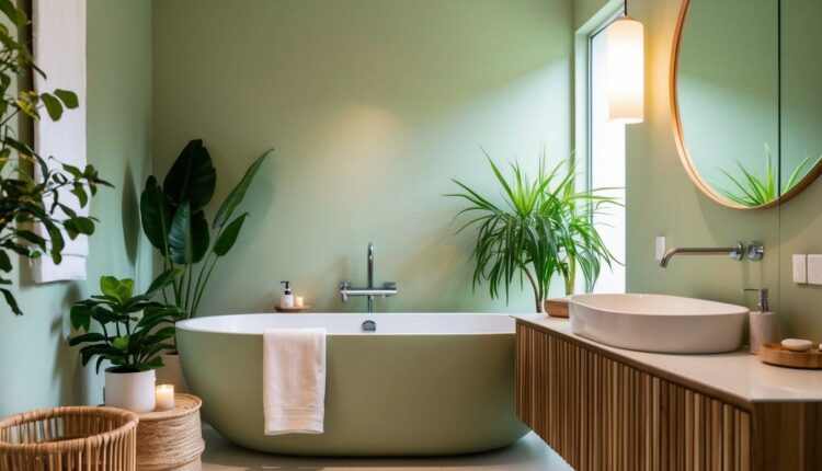 Como decorar um banheiro verde claro de forma criativa?