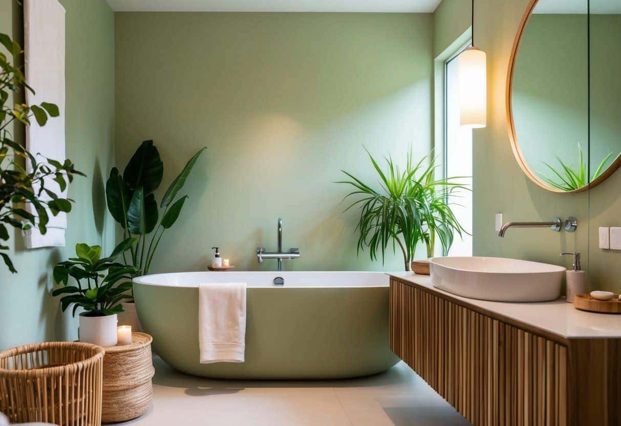 Como decorar um banheiro verde claro de forma criativa?