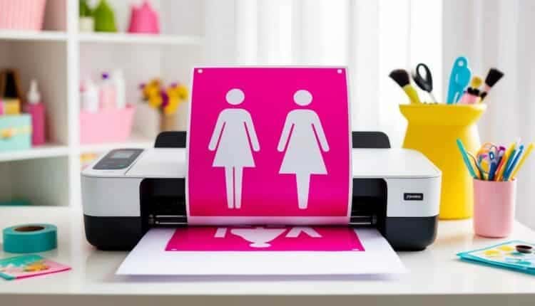 Como fazer uma placa de banheiro feminino para imprimir?