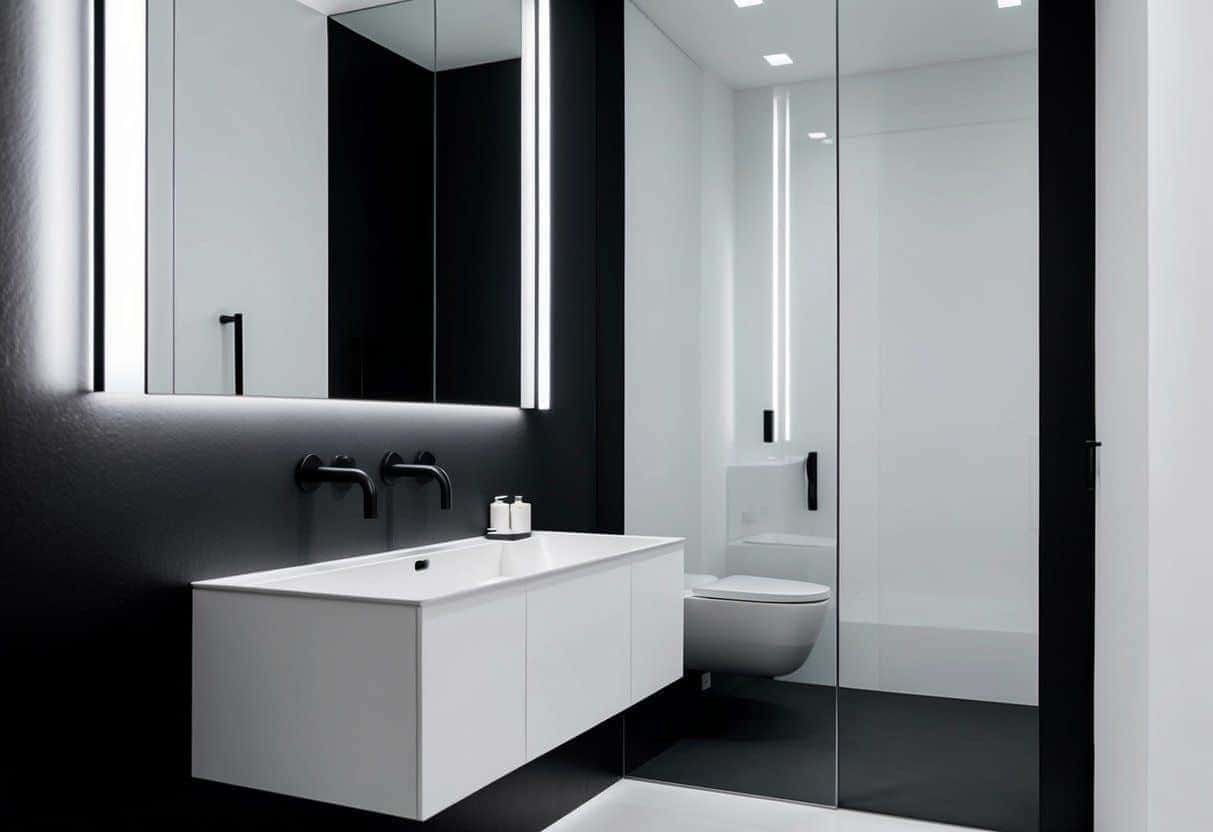 Como decorar um banheiro branco com detalhes em preto?